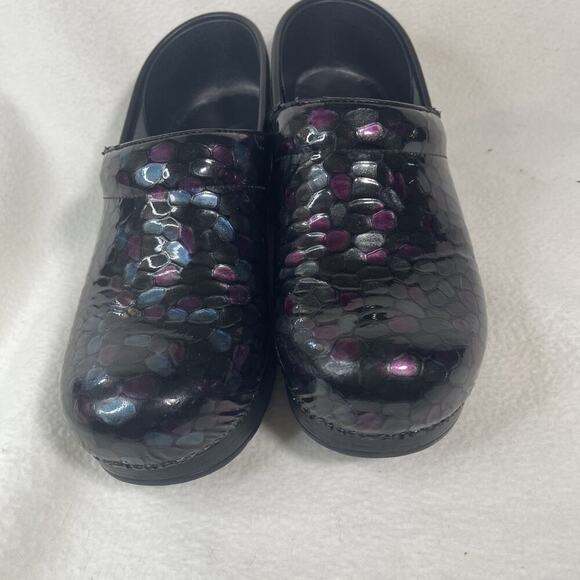 DANSKO Women's Stone Pebble Purple/Blue/Silver Multi Color Clogs Size 39/8-8.5 - Picture 7 of 11